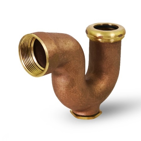 Everflow NY Regular Trap with Drain Plug for Tubular Drain Applications, Brass 1-1/2"x1-1/4" 2124